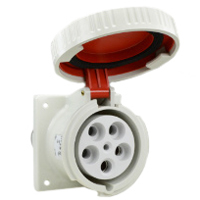 Pin and Sleeve Receptacle Outlet Devices 888-479 IEC 60309 Panel Mnt Recep Straight, IP67, 100A 380-415V & 400V, 125A 220/380-240/415V, 6H, IEC 309 International Pin and Sleeve Devices  